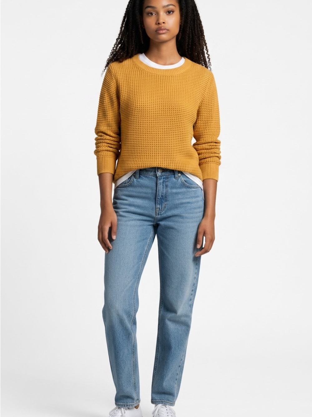 Max Studio Women S Mustard Yellow Textured Knit Button Back Tunic Sweater
